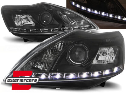 Prednja svjetla LED DayLight (crna) / Ford Focus (02.2008-2010)