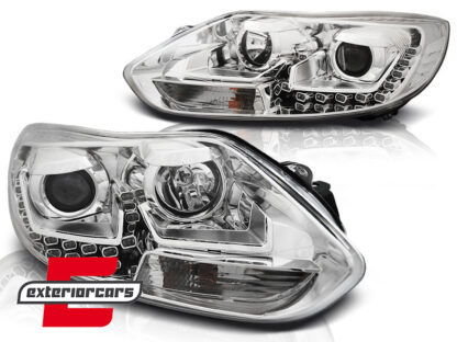 Prednja svjetla LED DayLights (chrome) / Ford Focus III Mk3 (2010-2014) - Slika 2
