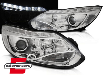 Prednja svjetla LED DayLights (chrome) / Ford Focus III Mk3 (2010-2014)
