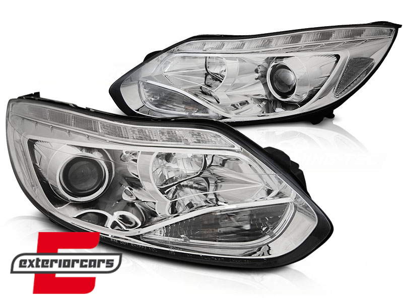 Prednja svjetla LED DayLights (chrome) / Ford Focus III Mk3 (2010-2014) - Slika 2