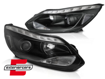 Prednja svjetla LED DayLights (crna) / Ford Focus III Mk3 (2010-2014) - Slika 2