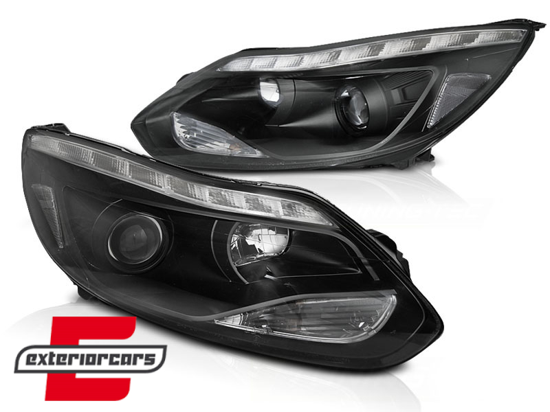 Prednja svjetla LED DayLights (crna) / Ford Focus III Mk3 (2010-2014) - Slika 2