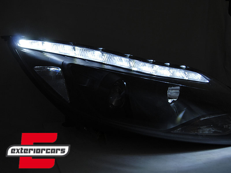Prednja svjetla LED DayLights (crna) / Ford Focus III Mk3 (2010-2014) - Slika 3