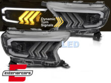 Full LED prednja svjetla SEQ žmigavci (crna) / Ford Ranger (2015-2022)