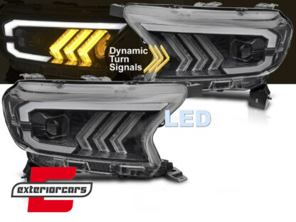 Full LED prednja svjetla SEQ žmigavci (crna) / Ford Ranger (2015-2022)