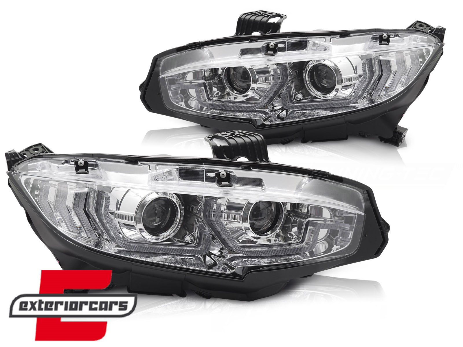Full LED prednja svjetla TruDRL SEQ žmigavci (chrome) / Honda Civic Mk10 (2016-2021) Limuzina & Hatchback - Slika 2