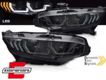 Full LED prednja svjetla TruDRL SEQ žmigavci (crna) / Honda Civic Mk10 (2016-2021) Limuzina & Hatchback