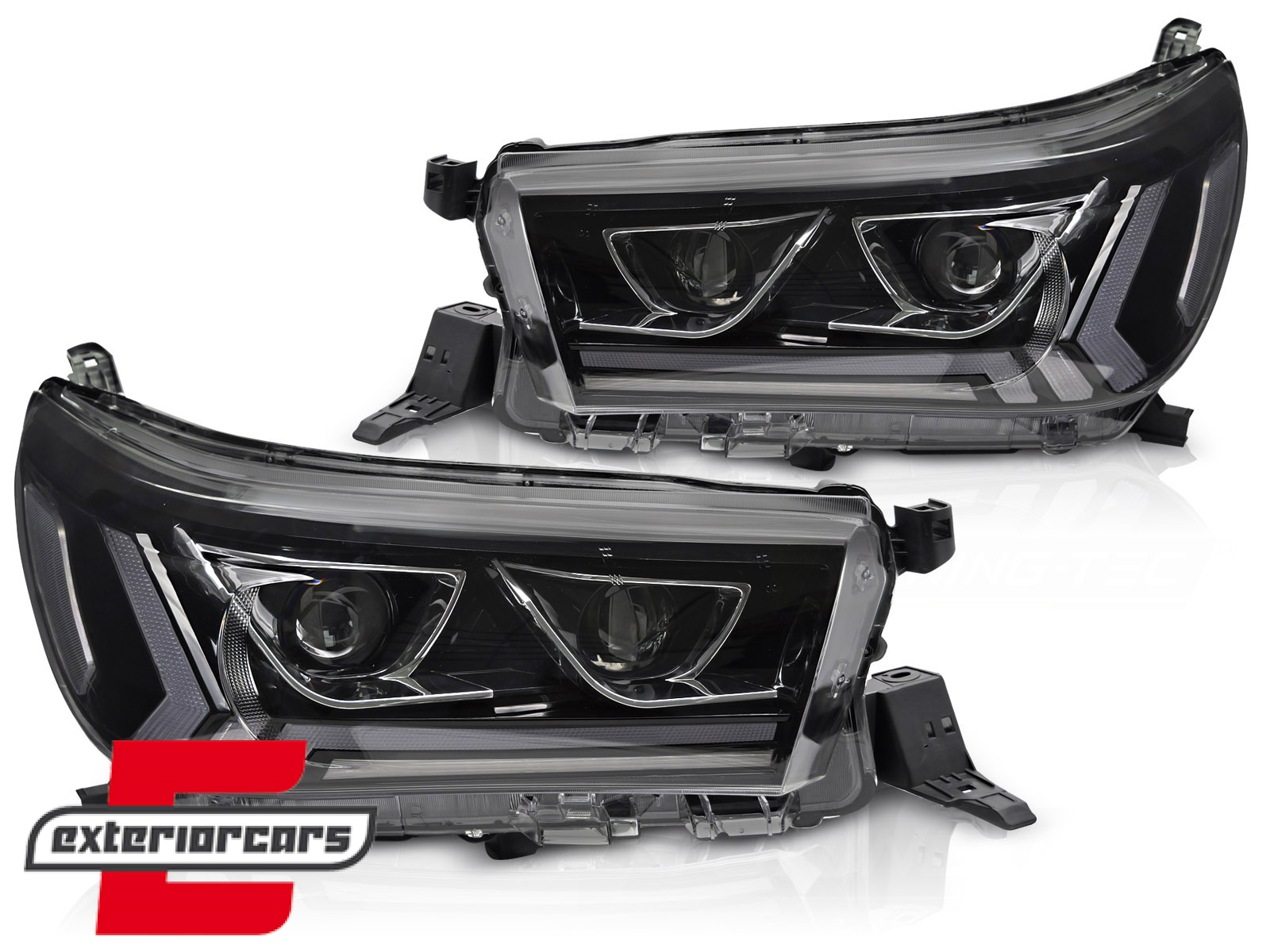 Full LED prednja svjetla SEQ žmigavci (crna) / Toyota Hilux (2016-07.2020) - Slika 2