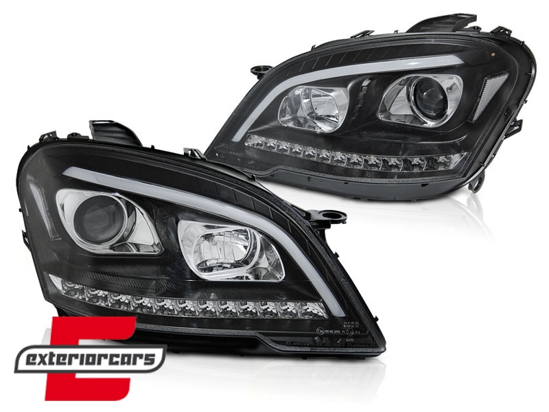 Prednja svjetla TubeLight LED SEQ žmigavci (crna) / Mercedes ML klasa W164 Facelift (2008-2011) - Slika 2