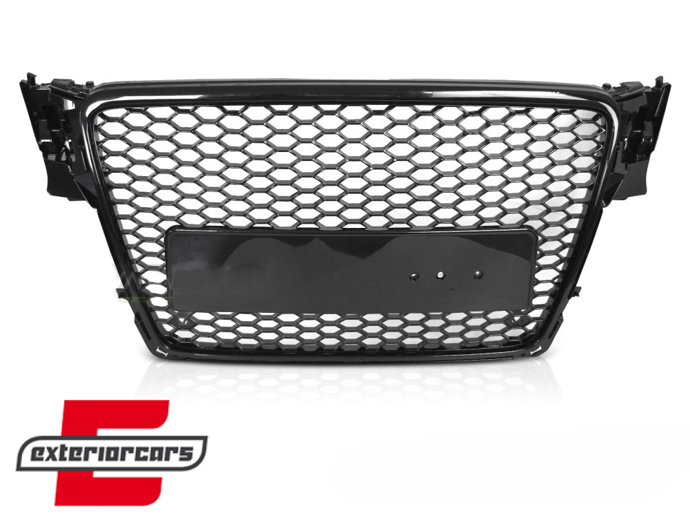 Prednja maska RS4 dizajn (piano crna) / Audi A4 S4 B8 (2007-2011) - Slika 2