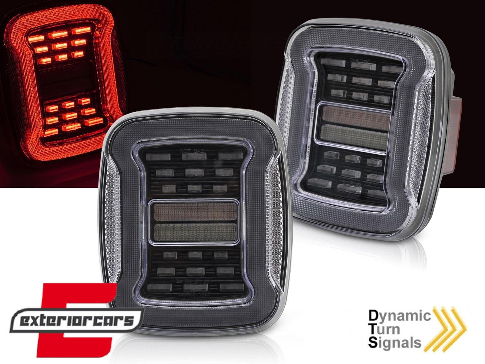 Full LED stražnja svjetla SEQ žmigavci (bijela) / Jeep Wrangler YJ TJ (1991-2006)
