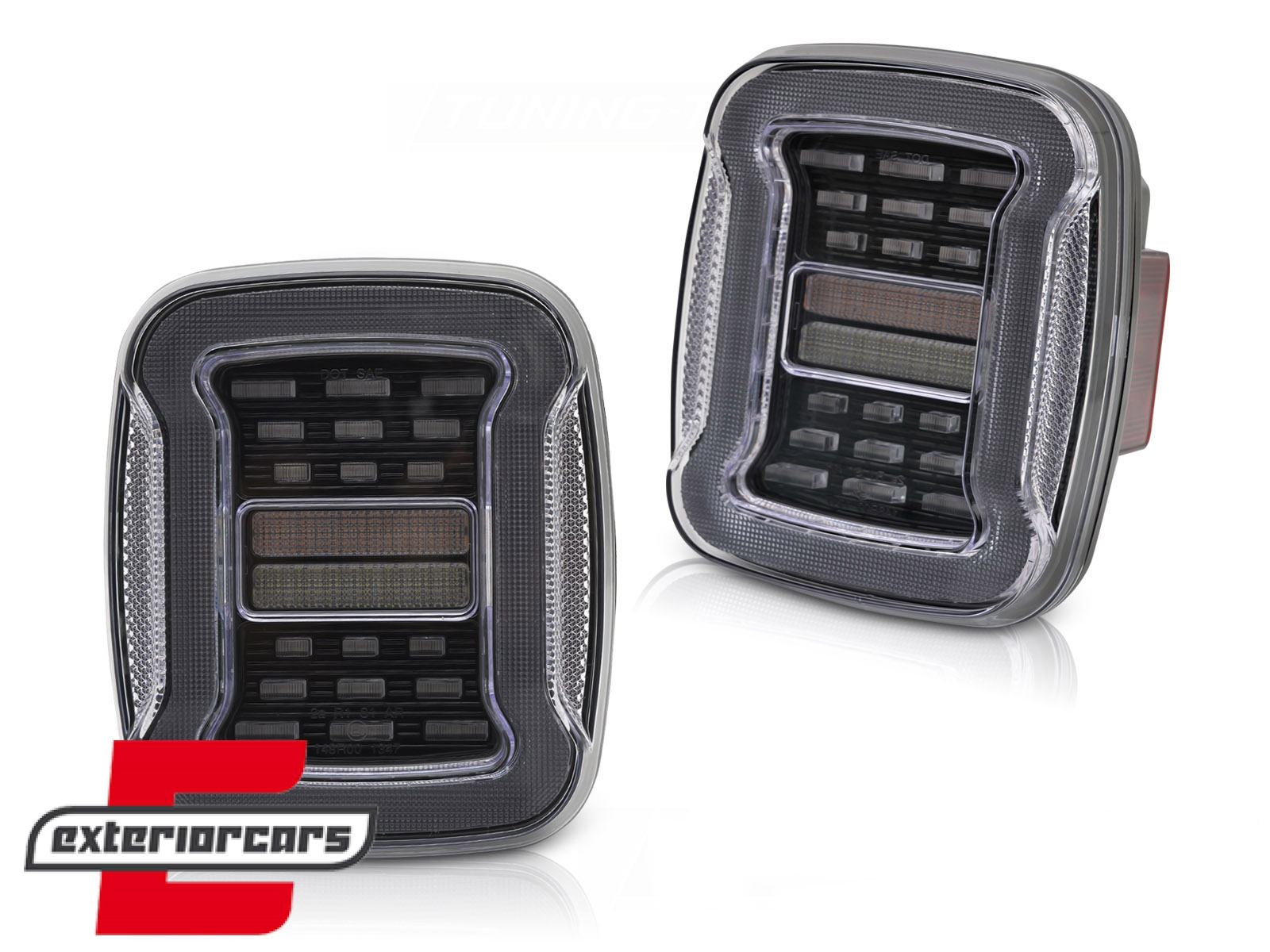 Full LED stražnja svjetla SEQ žmigavci (bijela) / Jeep Wrangler YJ TJ (1991-2006) - Slika 2