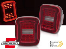 Full LED stražnja svjetla SEQ žmigavci (crvena/bijela) / Jeep Wrangler YJ TJ (1991-2006)