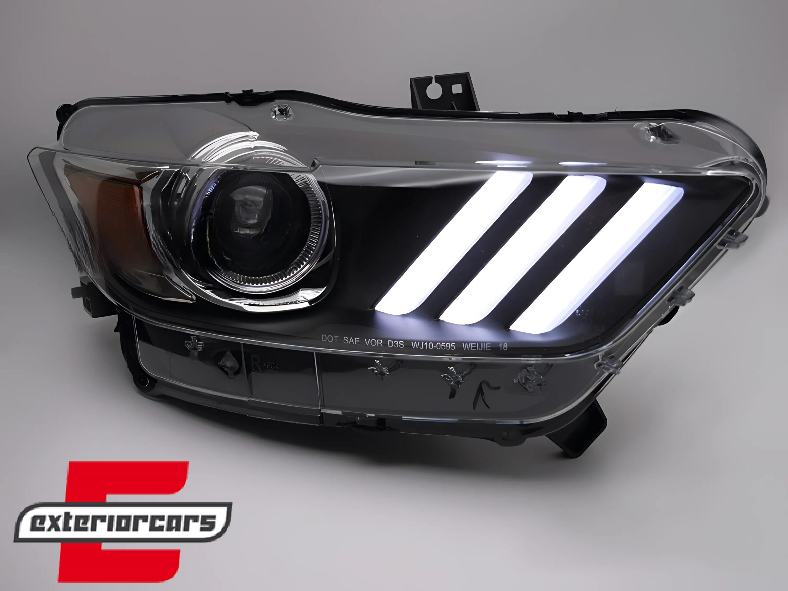 Prednja svjetla LED DRL Xenon (crna) / Ford Mustang VI (2015-2017) - Slika 3