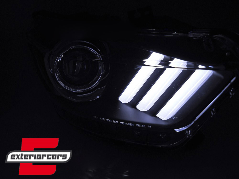 Prednja svjetla LED DRL Xenon (crna) / Ford Mustang VI (2015-2017) - Slika 4