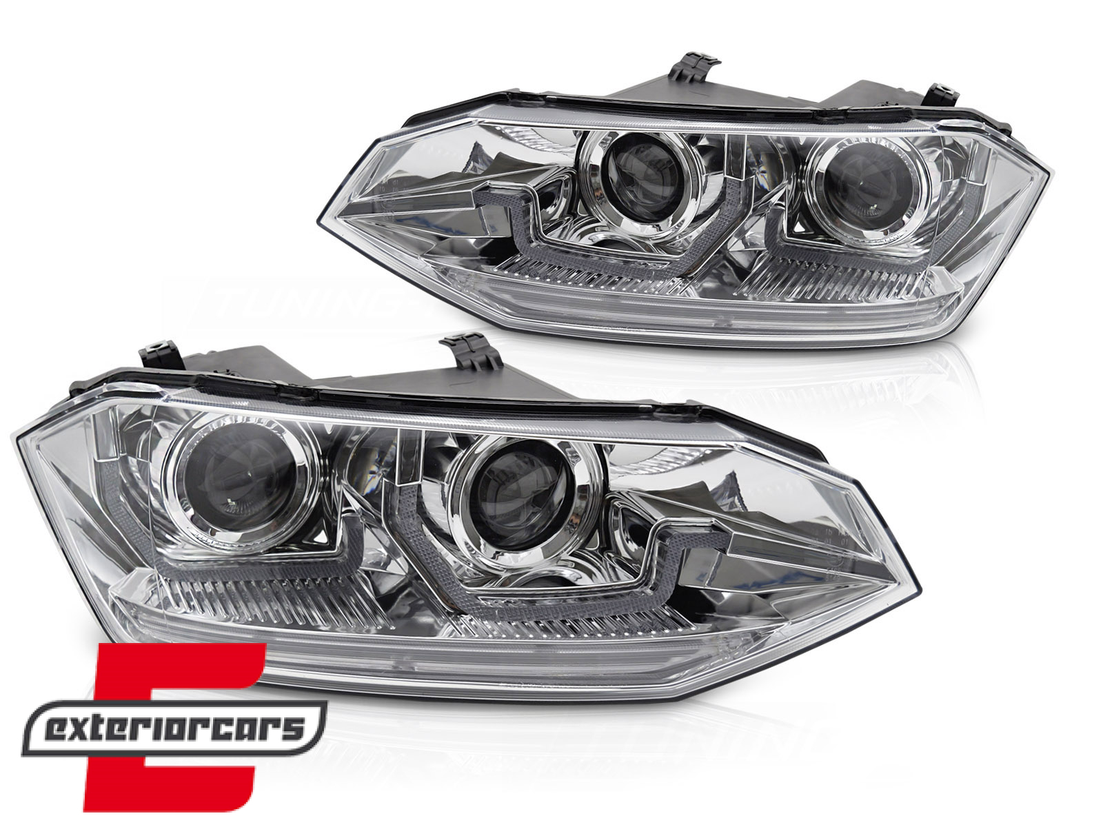 Prednja svjetla LED DRL SEQ žmigavci (chrome) / VW Polo 2G (2017-2021) - Slika 2