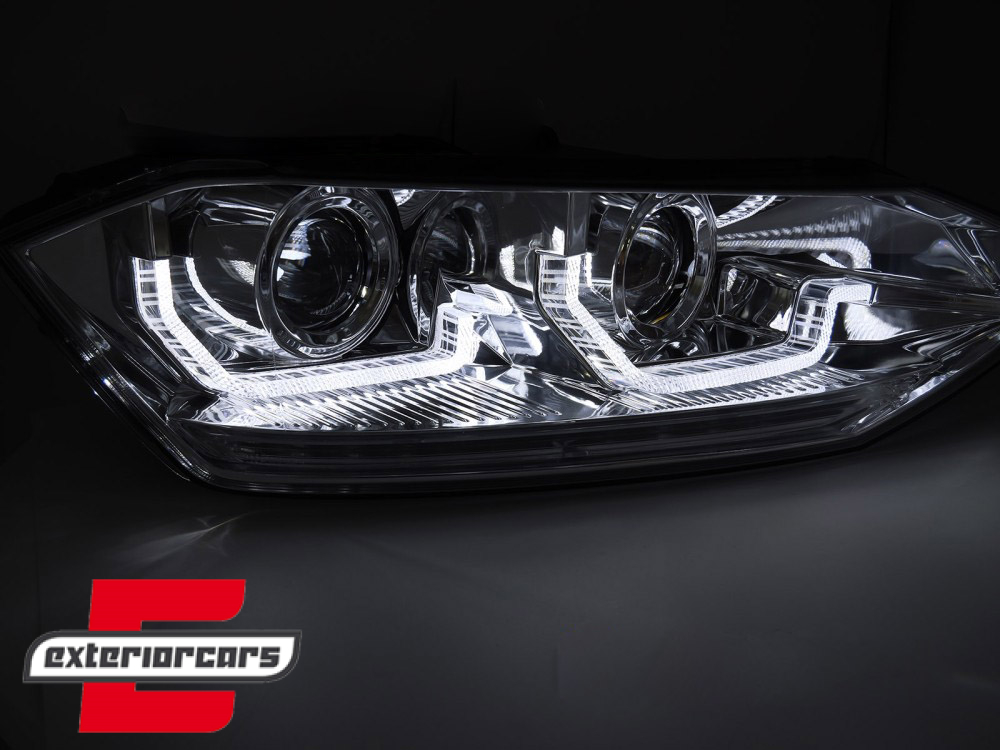 Prednja svjetla LED DRL SEQ žmigavci (chrome) / VW Polo 2G (2017-2021) - Slika 3
