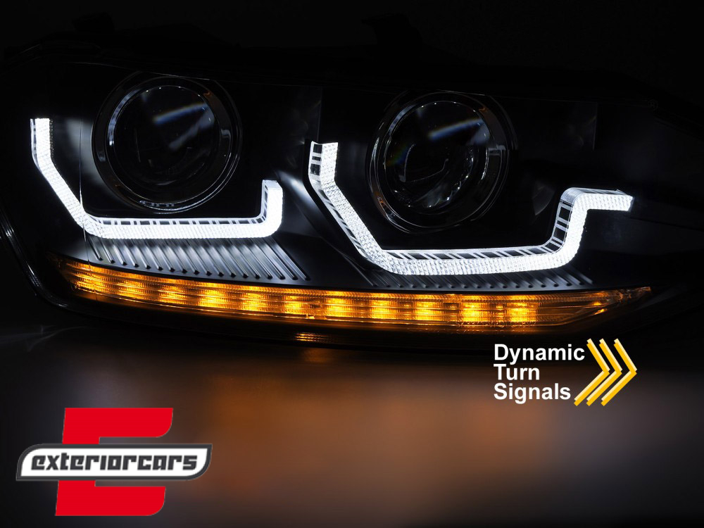 Prednja svjetla LED DRL SEQ žmigavci (crna) / VW Polo 2G (2017-2021) - Slika 4