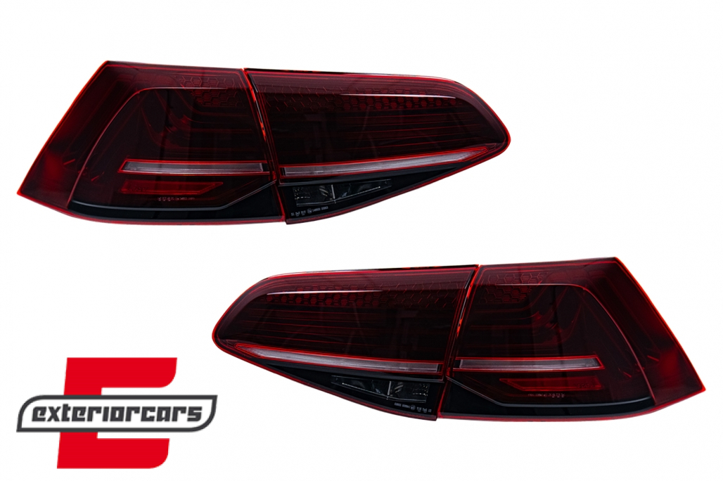 Full LED stražnja svjetla SEQ žmigavci LASER look (crvena) / VW Golf 7 & 7.5 VII (2012-2019) - Slika 2