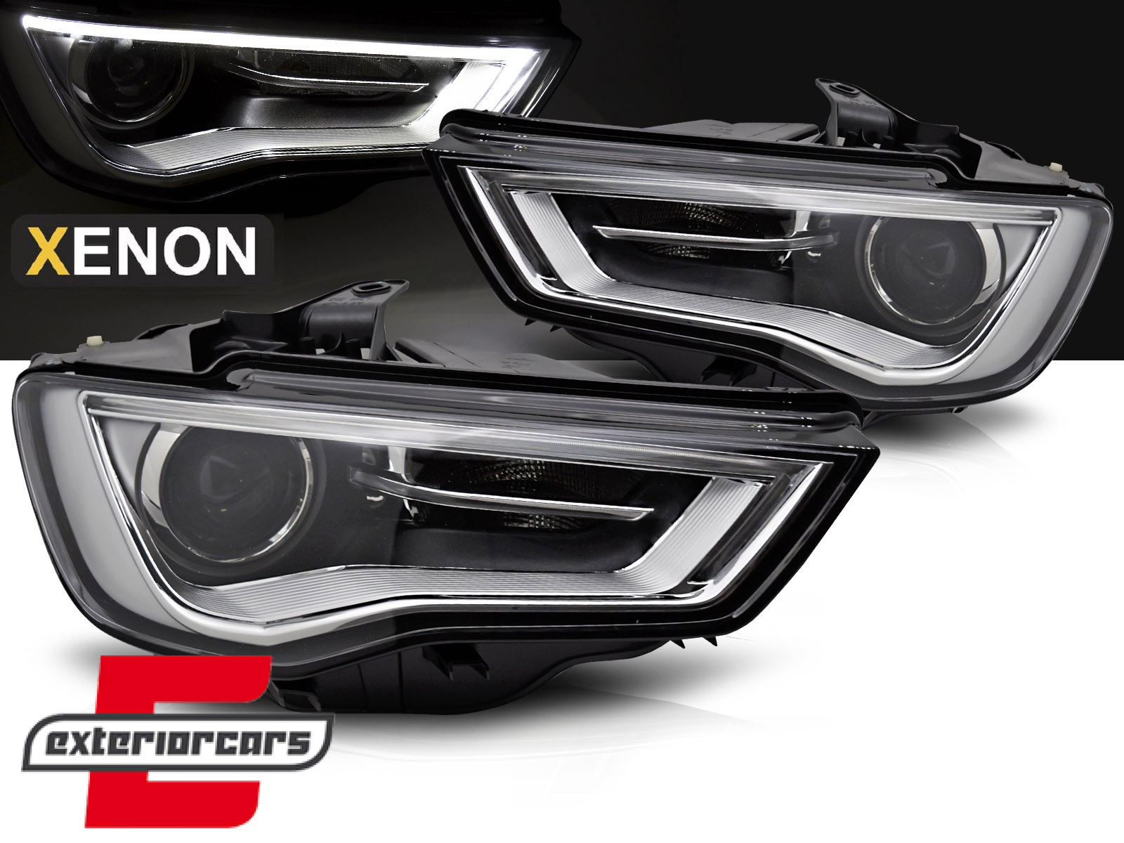 Prednja svjetla LED DRL Xenon (crna) / Audi A3 8V (2013-2016)