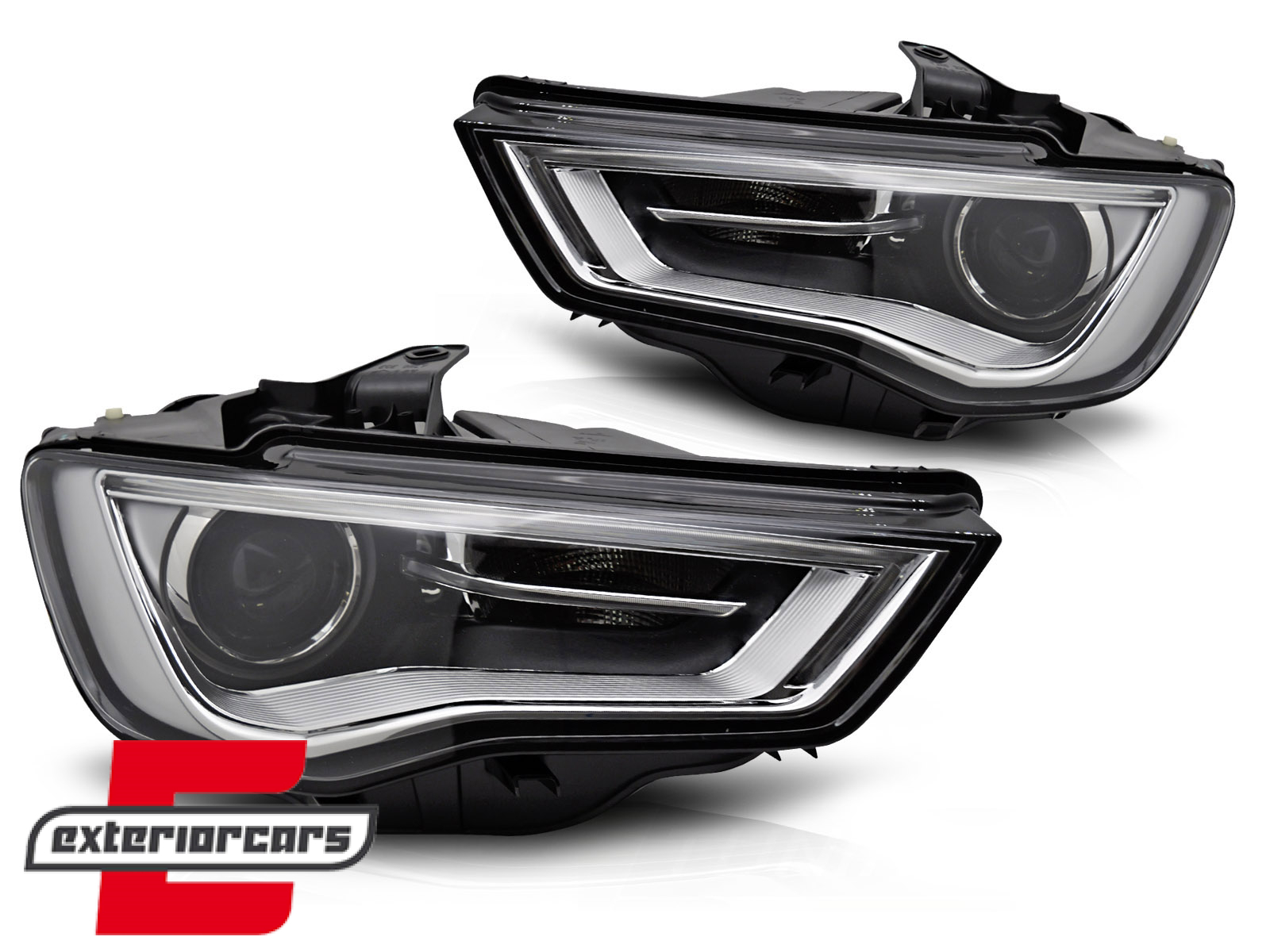 Prednja svjetla LED DRL Xenon (crna) / Audi A3 8V (2013-2016) - Slika 2