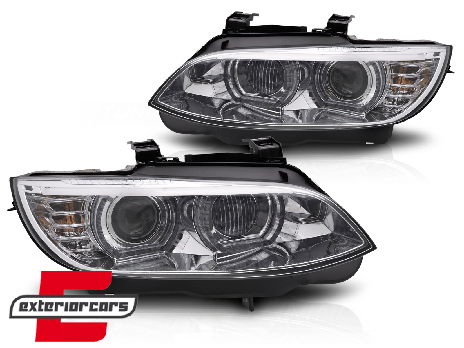 Prednja svjetla 3D LED Angel Eyes Xenon (chrome) / BMW serije 3 E92 E93 (2006-2010) - Slika 2