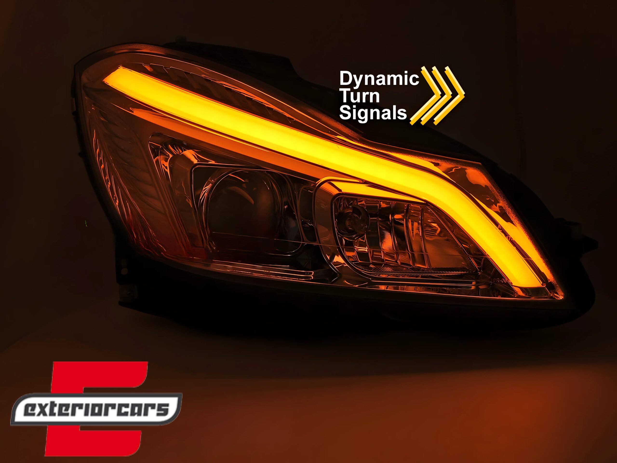 Prednja svjetla LED DRL SEQ žmigavci W205 look (chrome) / Mercedes C-klasa W204 S204 C204 Facelift (2011-2014) - Slika 4