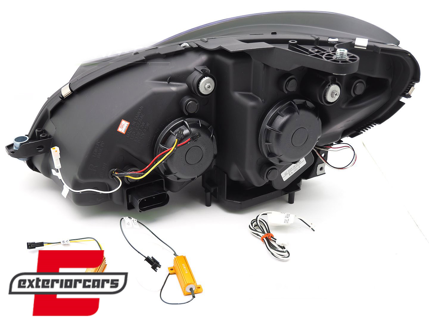 Prednja svjetla LED DRL SEQ žmigavci W205 look (mat crna) / Mercedes C-klasa W204 S204 C204 Facelift (2011-2014) - Slika 5