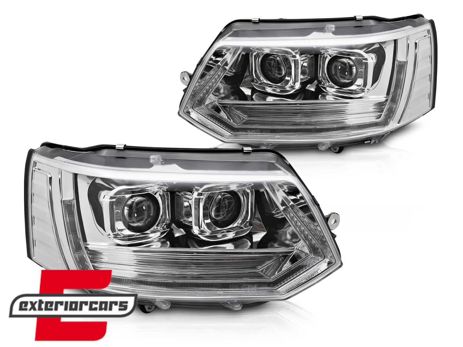 Full LED prednja svjetla SEQ žmigavci T6 look (chrome) / VW Transporter Caravelle Multivan T5.1 Facelift (2010-2015) - Slika 3