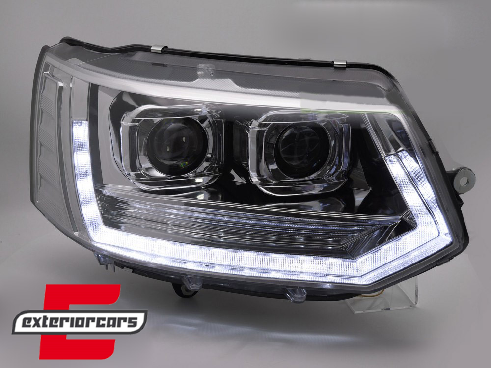 Full LED prednja svjetla SEQ žmigavci T6 look (chrome) / VW Transporter Caravelle Multivan T5.1 Facelift (2010-2015) - Slika 4