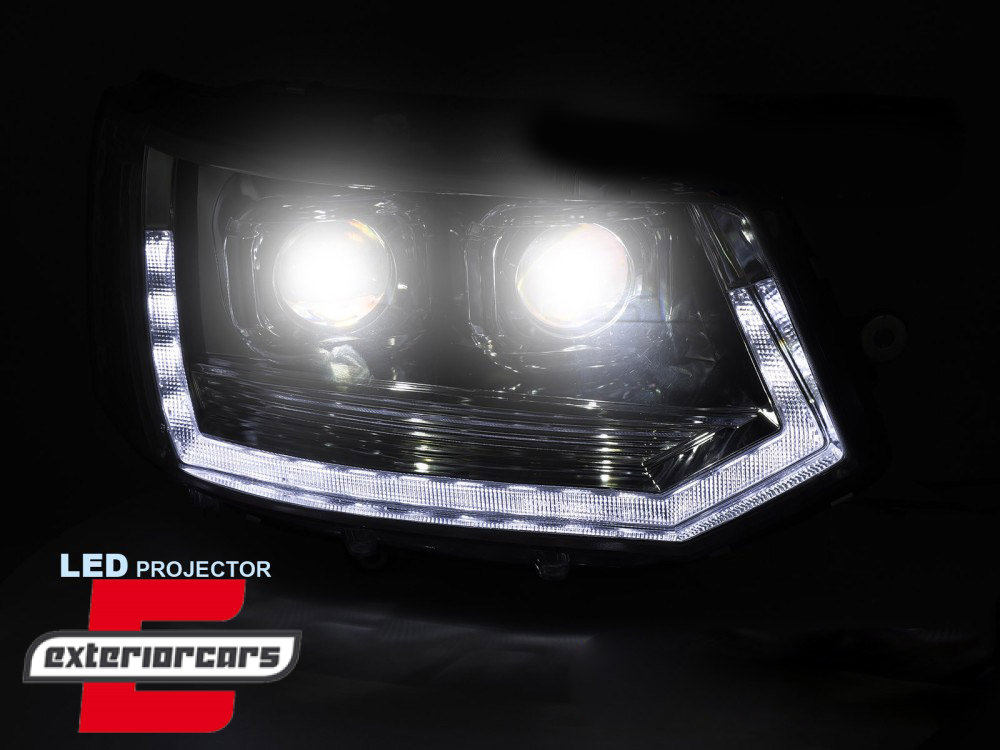 Full LED prednja svjetla SEQ žmigavci T6 look (chrome) / VW Transporter Caravelle Multivan T5.1 Facelift (2010-2015) - Slika 5