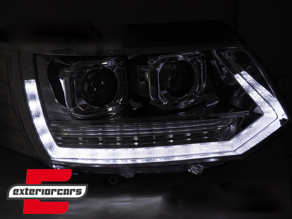 Full LED prednja svjetla SEQ žmigavci T6 look (chrome) / VW Transporter Caravelle Multivan T5.1 Facelift (2010-2015) - Slika 6