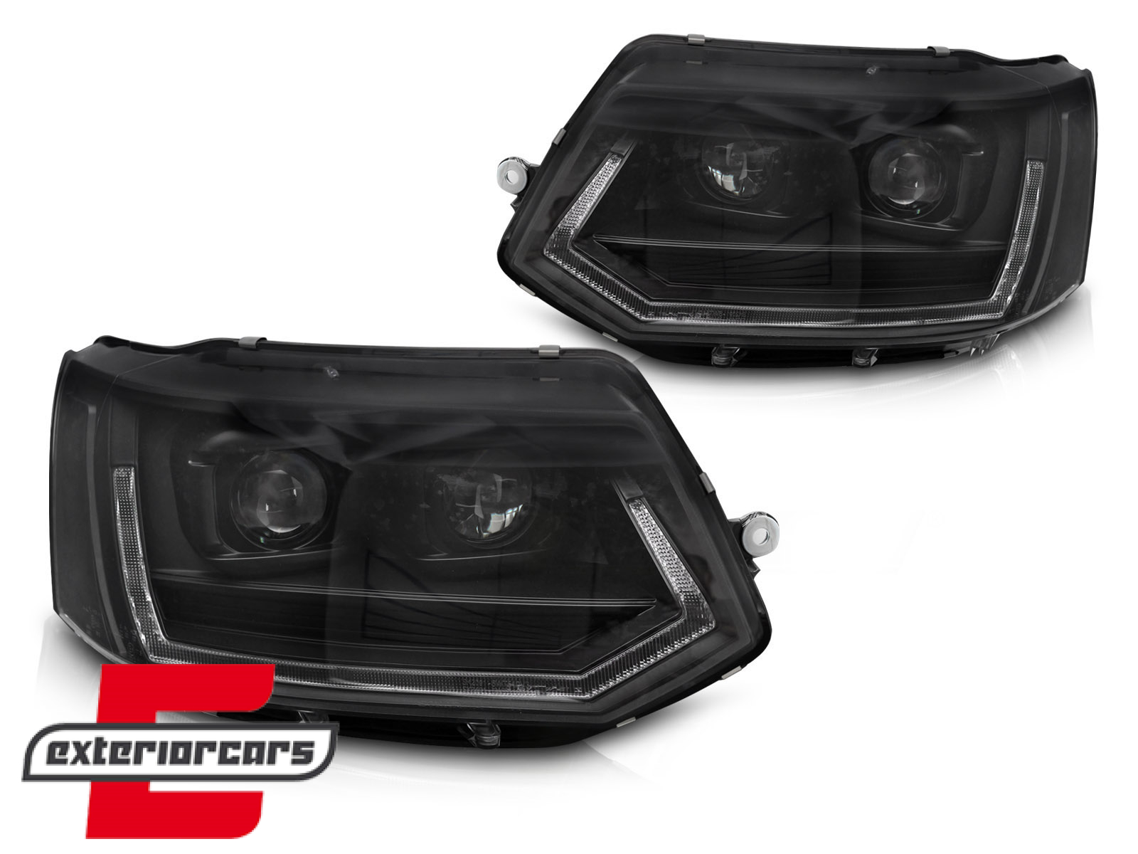 Full LED prednja svjetla SEQ žmigavci T6 look (crna) / VW Transporter Caravelle Multivan T5.1 Facelift (2010-2015) - Slika 2