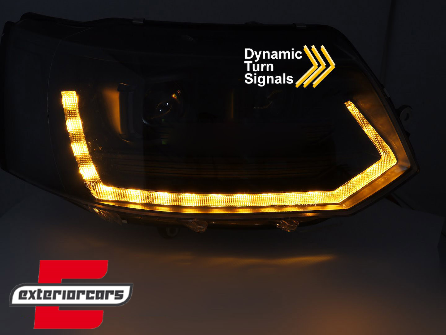 Full LED prednja svjetla SEQ žmigavci T6 look (crna) / VW Transporter Caravelle Multivan T5.1 Facelift (2010-2015) - Slika 4