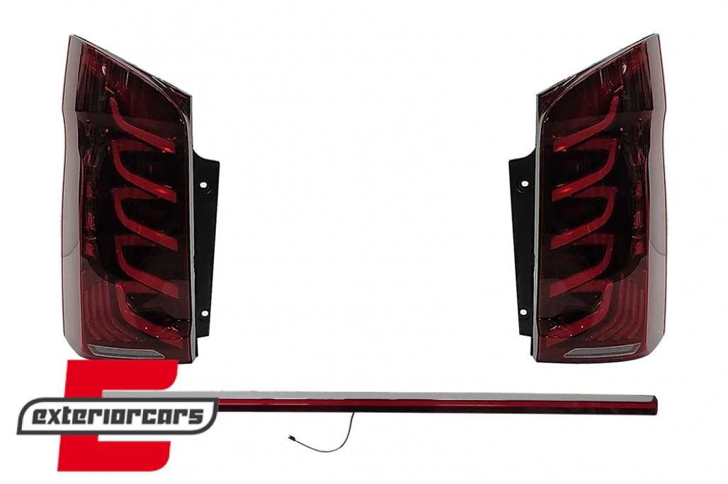 Full LED stražnja svjetla SEQ žmigavci (crvena/smoke) / Mercedes V-klasa W447 (2014-2023)