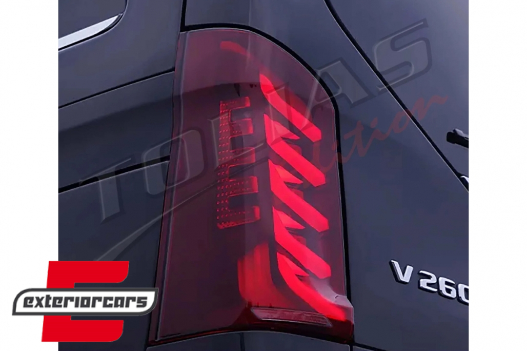 Full LED stražnja svjetla SEQ žmigavci (crvena/smoke) / Mercedes V-klasa W447 (2014-2023) - Slika 6