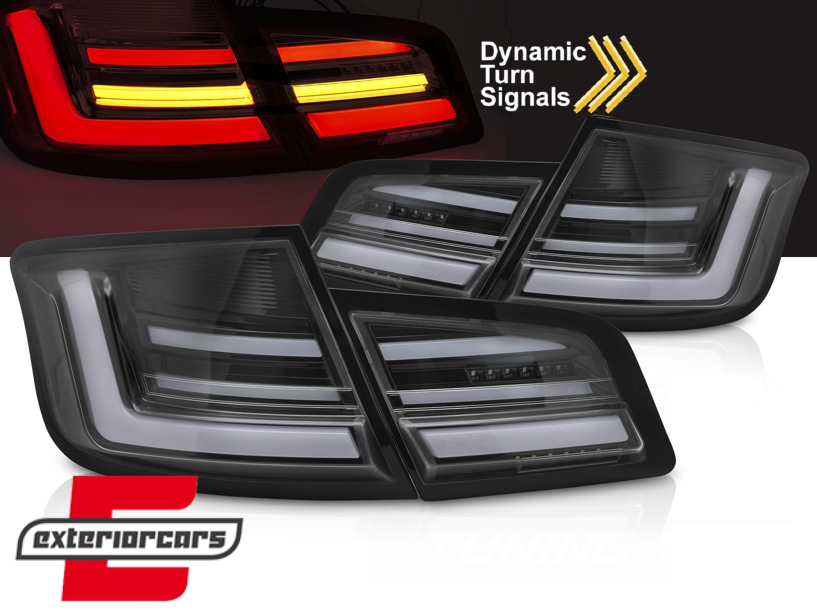 Full LED stražnja svjetla SEQ žmigavci (mat crna) / BMW serije 5 F10 (2010-2013) limuzina
