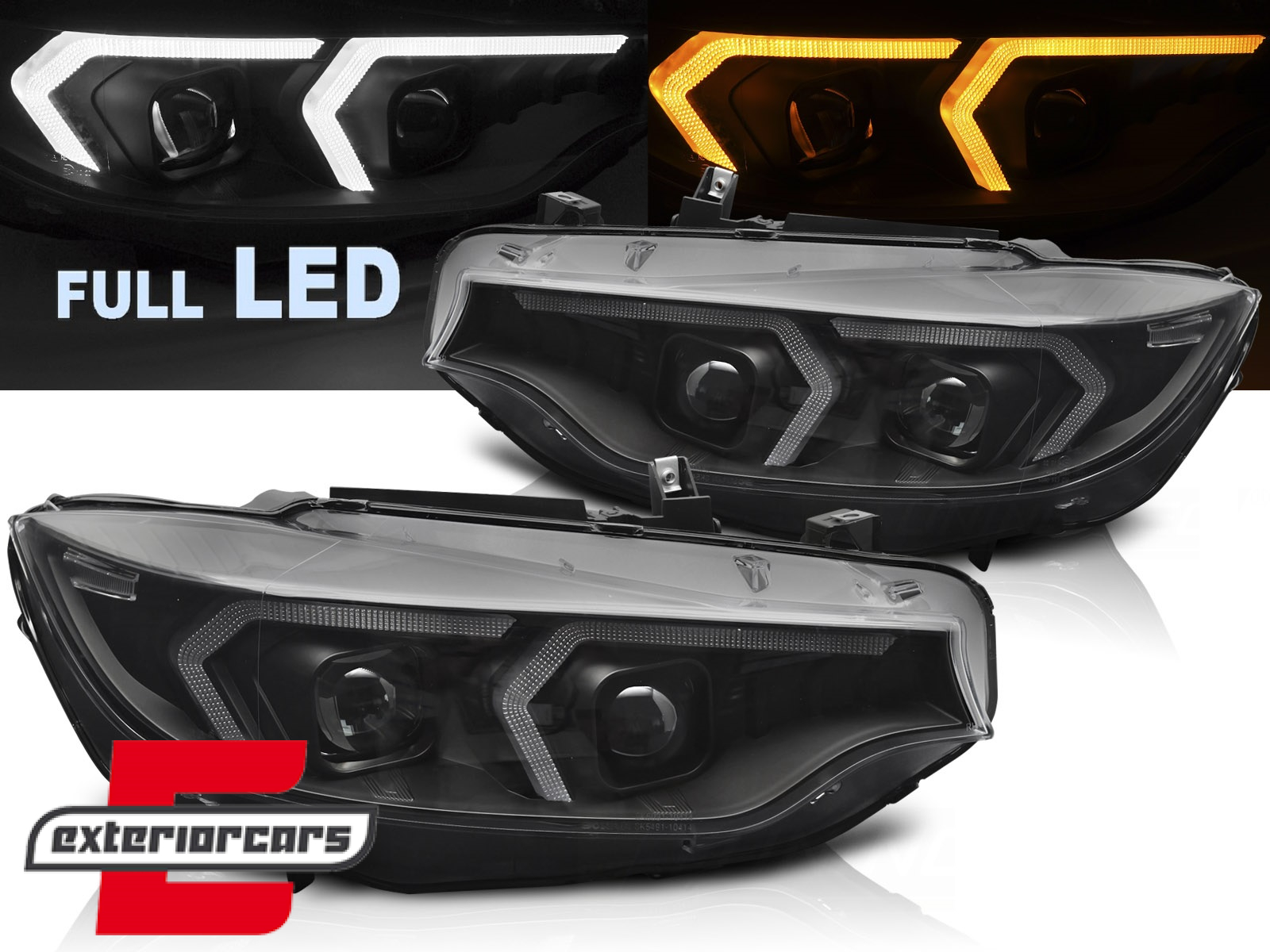 Full LED prednja svjetla LED DRL (crna) / BMW serije 4 F32 F33 (2013-2017)