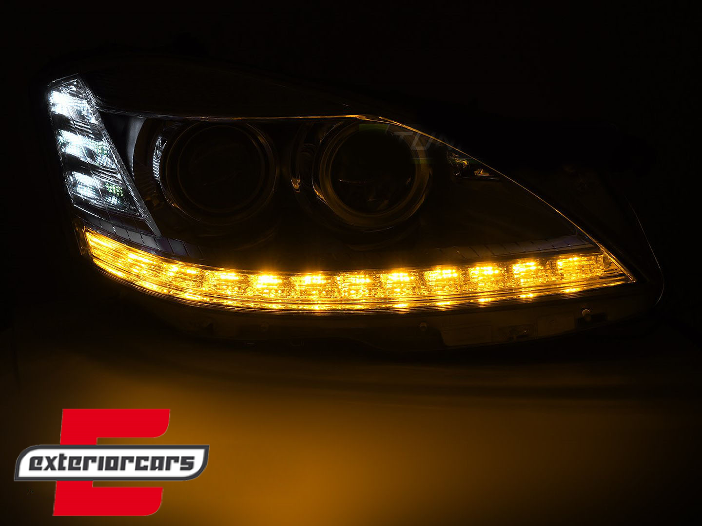 Prednja svjetla LED DRL Facelift look (chrome) / Mercedes S-klasa W221 (2005-2009) - Slika 4