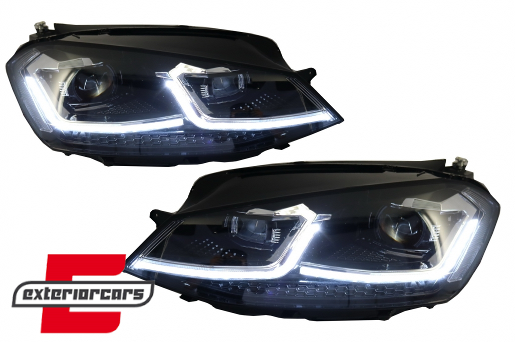 Prednja svjetla LED DRL SEQ žmigavci Facelift G7.5 R line look / VW Golf 7 VII (2012-2017) - Slika 4