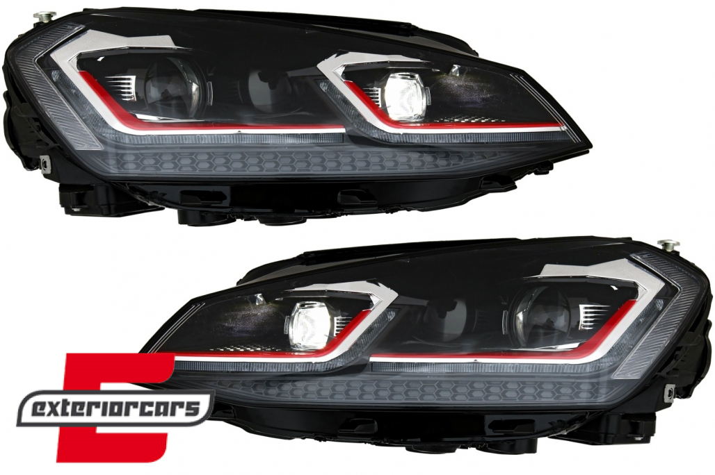 Prednja svjetla LED DRL SEQ žmigavci Facelift G7.5 GTI look / VW Golf 7 VII (2012-2017) - Slika 7