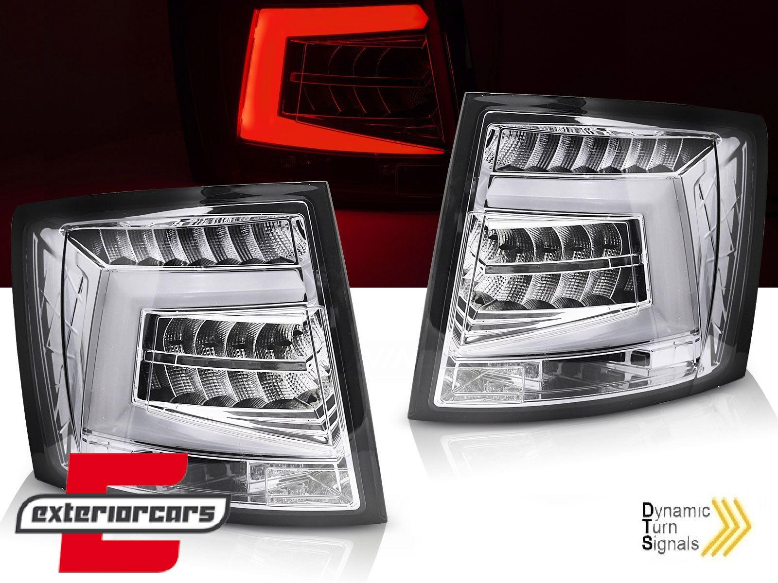 Full LED stražnja svjetla SEQ žmigavci (chrome) / Škoda Octavia III karavan (2012-2019)
