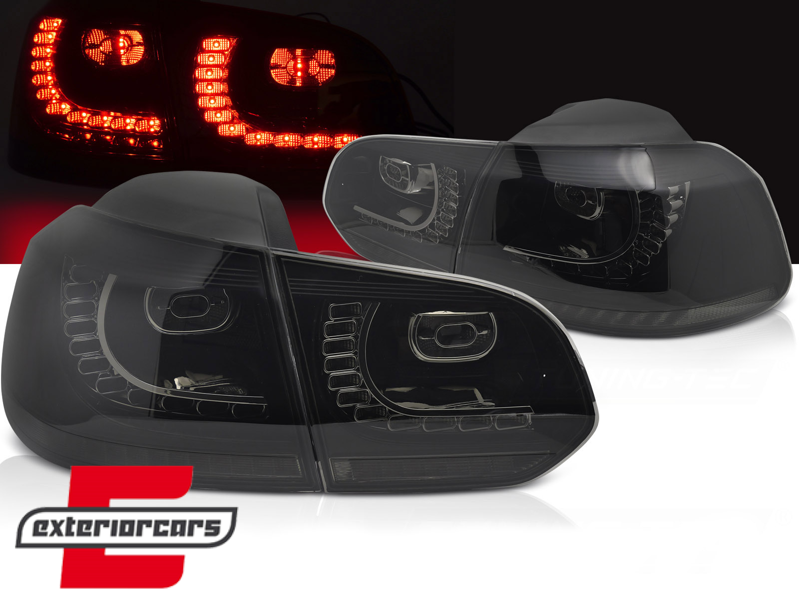 Full LED stražnja svjetla SEQ žmigavci R20 dizajn (smoke) / VW Golf 6 VI (2008-2013)