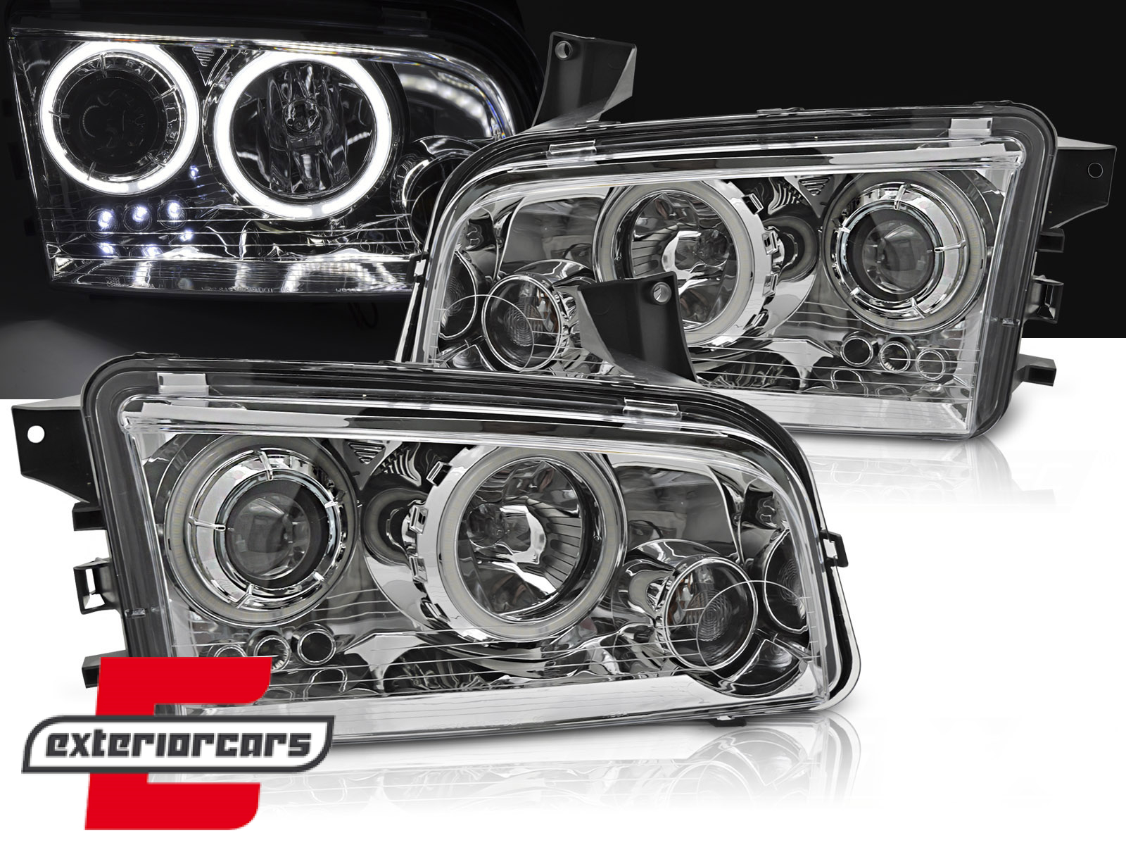 Prednja svjetla Angel Eyes (chrome) / DODGE CHARGER LX (2006-2010)