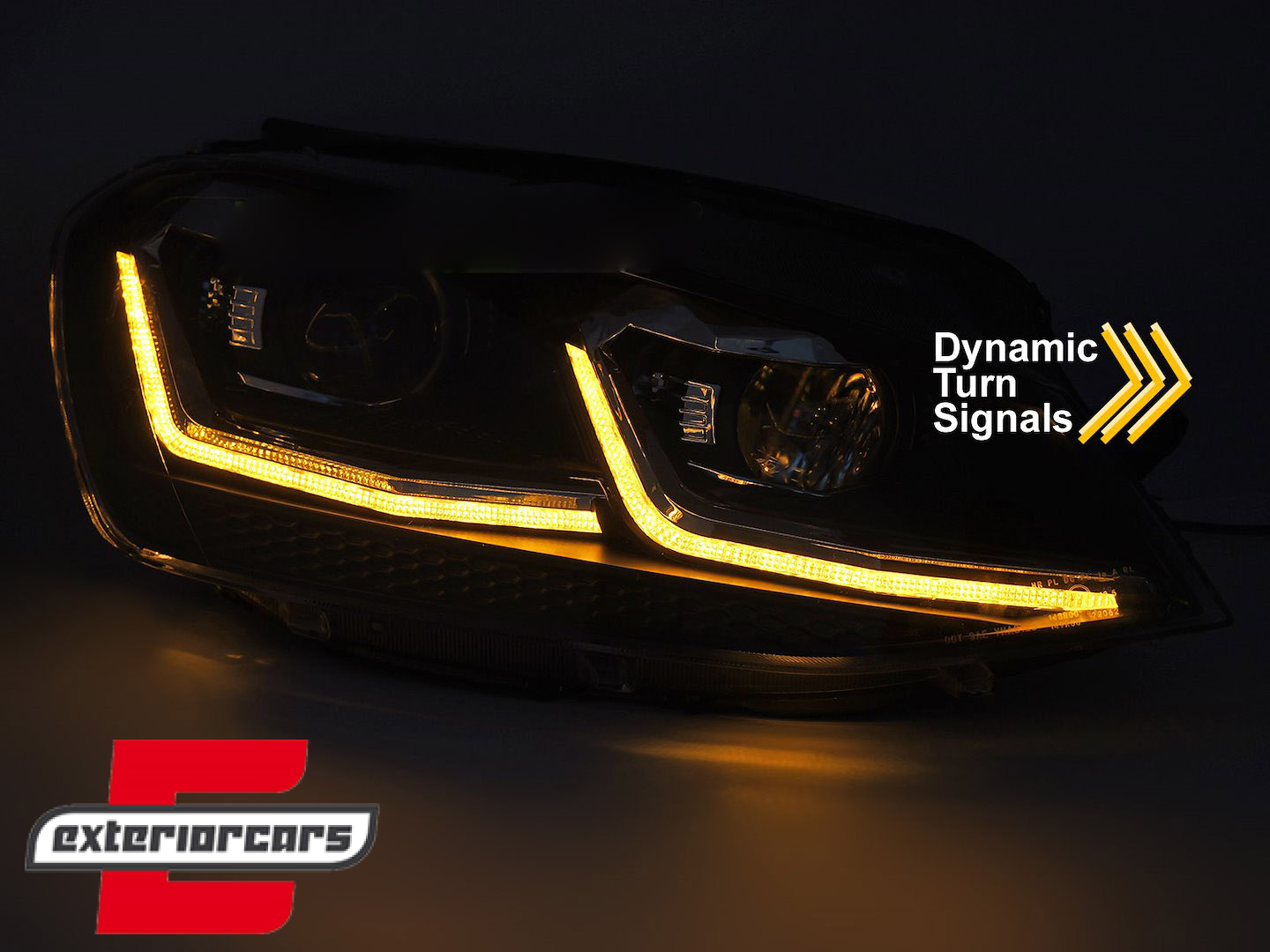 Prednja svjetla LED DRL SEQ žmigavci R line look / / VW Golf 7.5 Facelift (2017-2019) - Slika 4
