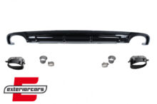 Difuzor zraka & nastavci auspuha RS4 dizajn (piano crna) / Audi A4 B9 8W (2016-2019) limuzina karavan