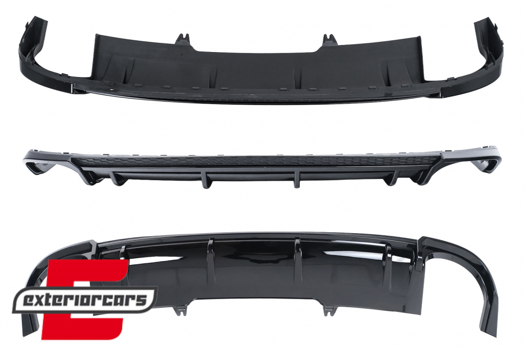 Difuzor zraka & nastavci auspuha RS4 dizajn (piano crna) / Audi A4 B9 8W (2016-2019) limuzina karavan - Slika 5