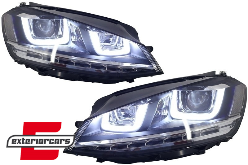 Prednja svjetla 3D LED DRL SEQ žmigavci R-line dizajn / VW Golf 7 VII (2012-2017) - Slika 5