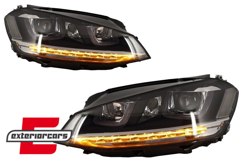 Prednja svjetla 3D LED DRL SEQ žmigavci R-line dizajn / VW Golf 7 VII (2012-2017) - Slika 8