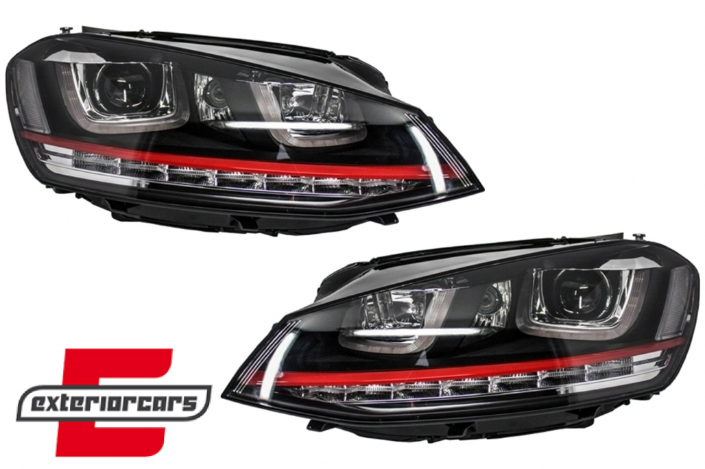 Prednja svjetla 3D LED DRL SEQ žmigavci GTI dizajn / VW Golf 7 VII (2012-2017) - Slika 2